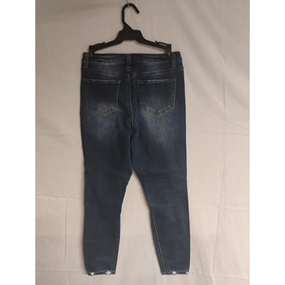 No Boundaries NOBO High Rise Skinny Ripped Jeans Button Fly Junior Size 9